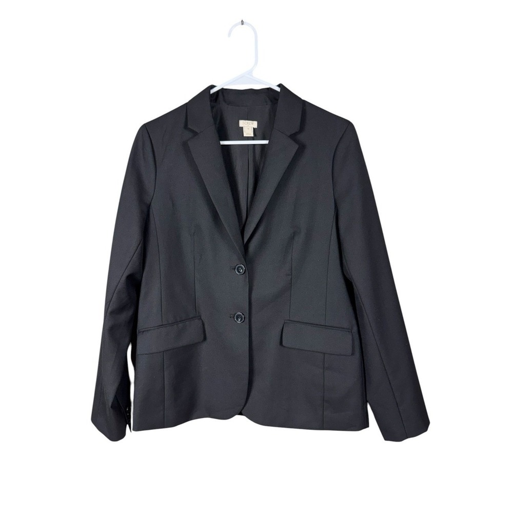 J Crew Womens Wool Blazer Size 10 Academia Preppy Neutral Capsule Black Neutral - Picture 2 of 7